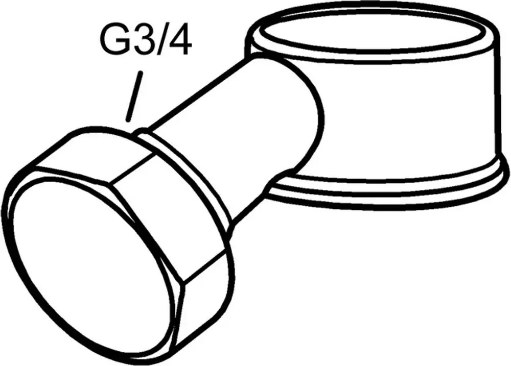 IMI Hydronic Engineering Entleeradapter mit Außengewinde, G 3/4, Anschlussstück mit einem zylindrischen Körper und einer hexagonalen Mutter für sichere Verbindung.